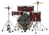 PDP Centerstage 5-Piece Drum Set w/ Hardware, Cymbals & Throne - Ruby Red Sparkle (PDCE2015KTRR)