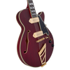 D'Angelico Deluxe Brighton Baritone - Satin Trans Wine (DADBSSSTWGS) | Musician Madness