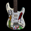 Fender Squier Stratocaster Tom DeLonge Sticker Strat Electric Guitar - Olympic White | Musician Madness