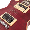 Vintage V100T ReIssued Electric Guitar ~ Flamed Trans Wine Red (V100TWR)