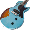 Vintage V120 ICON Electric Guitar ~ Distressed Gun Hill Blue Over Sunburst (V120MRGHB) | Musician Madness