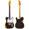 Vintage V62 ICON Electric Guitar - Distressed Black (V62MRBK) | Musician Madness