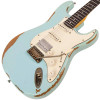 Vintage V6H ICON HSS Electric Guitar - Ultra-Gloss Distressed Laguna Blue (V6HMRLB) | Musician Madness