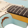 Vintage V6H ICON HSS Electric Guitar - Ultra-Gloss Distressed Laguna Blue (V6HMRLB) | Musician Madness