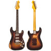 Vintage V6H ICON HSS Electric Guitar - Ultra-Gloss Distressed Sunset Sunburst (V6HMRSSB) | Musician Madness