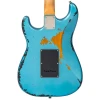 Vintage V6 ICON Electric Guitar - Distressed Gun Hill Blue Over Sunburst (V6MRGHB) | Musician Madness