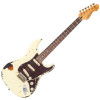 Vintage V6 ICON Electric Guitar - Distressed White Over Sunburst (V6MRVW)