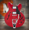 Vintage VSA500B ReIssued Semi Acoustic Guitar w/Bigsby - Cherry Red (VSA500BCR)