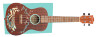 Silvertone Concert Ukulele w/Stencil Graphic - Walnut (851) | Musician Madness