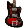 Silvertone Offset Solid Body w/ Vibrato Foil PU's - Red Sunburst (1478VRSB) | Musician Madness