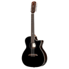 Alvarez Artist Grand Auditorium Guitar Acoustic Electric 12 String Blacktop with Cutaway (AG70CE_12-String_Black)