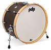 PDP Concept Classic 14x24 Walnut Stain Kick Drum with Natural Stain Hoops (PDCC1424KKWN) 