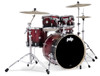 PDP Concept Maple 5-Piece Shell Pack - Red to Black Fade Lacquer w/Chrome Hardware (PDCM2215RB)