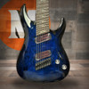 Schecter Omen Elite-8 MS 8-String Electric Guitar – See-Thru Blue Burst (2467) | Musician Madness