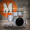Mapex Saturn Evolution Rock 4 Piece Shell Pack Without Snare - Iridium Silver (SE529XMPD)