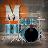 Mapex Saturn Evolution Workhorse 5 Piece Shell Pack Without Snare - Exotic Azure Burst (SE628XMPT)