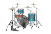 Mapex Saturn Evolution Hybrid Straight Ahead 3 Shell Pack Without Snare - Exotic Azure Burst (SE401XHPT) | Musician Madness