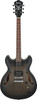 Ibanez AS Artcore 6 String Electric Guitar  - Transparent Black Flat (AS53TKF)