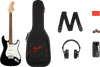 Squier Affinity Series Stratocaster Mustang Micro Pack - Laurel Fingerboard - Black - Gig Bag - HD9 - US - CA - EU - AU - JP | Musician Madness