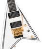Jackson MJ Series Rhoads RR24MG - Ebony Fingerboard - White with Black Pinstripes | Musician Madness