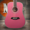 Oscar Schmidt OG1P-A 3/4 Dreadnought Acoustic Guitar. Pink (OG1P-A-U) | Musician Madness