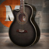 Oscar Schmidt OG10CEFTBLH-R Folk Cutaway Left-Handed Acoustic Electric Guitar. Flame Trans Black (OG10CEFTBLH-A-U) | Musician Madness