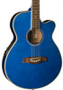Oscar Schmidt OG8CETBL-A Folk Cutaway Acoustic Electric Guitar. Trans Blue (OG8CETBL-A-U) | Musician Madness
