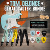 Fender Tom DeLonge Stratocaster Rosewood Fingerboard - Daphne Blue  Picks & Strap Bundle | Musician Madness