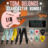Fender Tom DeLonge Starcaster Rosewood Fingerboard, Black Hardware - Satin Shell Pink Picks and  Strap Bundle  | Musician Madness