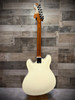 Fender Tom DeLonge Starcaster Rosewood Fingerboard, Black Hardware - Satin Olympic White Picks and Strap Bundle  | Musician Madness