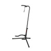 Stageline GS100B Guitar Stand  Universal Cradle for Acoustic & Electric Guitars, Adjustable Height 19?31?, Black Finish with Rubber Padding & Security Strap (GS100B-SLN-U) | Musician Madness