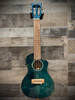 Lanikai Quilted Maple Blue Stain Concert A/E Ukulele w/ Kula Preamp (QM-BLCEC) | Musician Madness