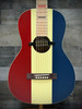 Recording King Dirty 30's Single - Series 7 Parlor - AE w/Gold Foil P/U - Red - White & Blue | Musician Madness