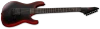LTD M-7HT Baritone Black Metal Electric Guitar - Black Red Burst Satin (LM7BHTBKMBLKREDBS) | Musician Madness