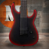 LTD M-7HT Baritone Black Metal Electric Guitar - Black Red Burst Satin (LM7BHTBKMBLKREDBS) | Musician Madness