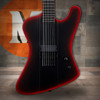 LTD Phoenix-7 Baritone Black Metal Electric Guitar - Black Red Burst Satin (LPHX7BBKMBLKREDBS) | Musician Madness