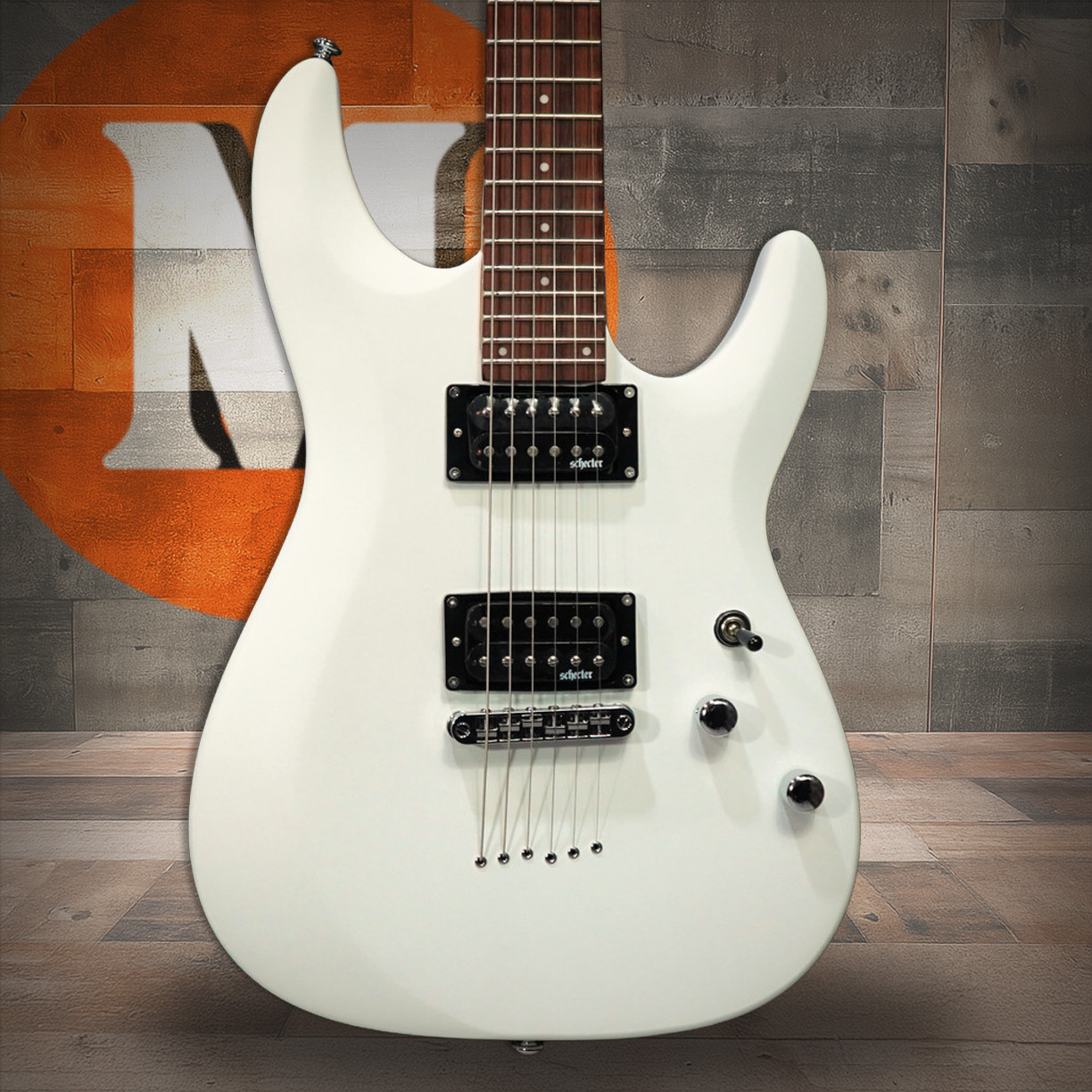 Schecter C-6 Deluxe Electric Guitar - Satin White (432) | Musician