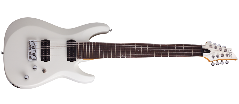 Schecter C-8 Deluxe Electric Guitar - Satin White (441) | Musician Madness