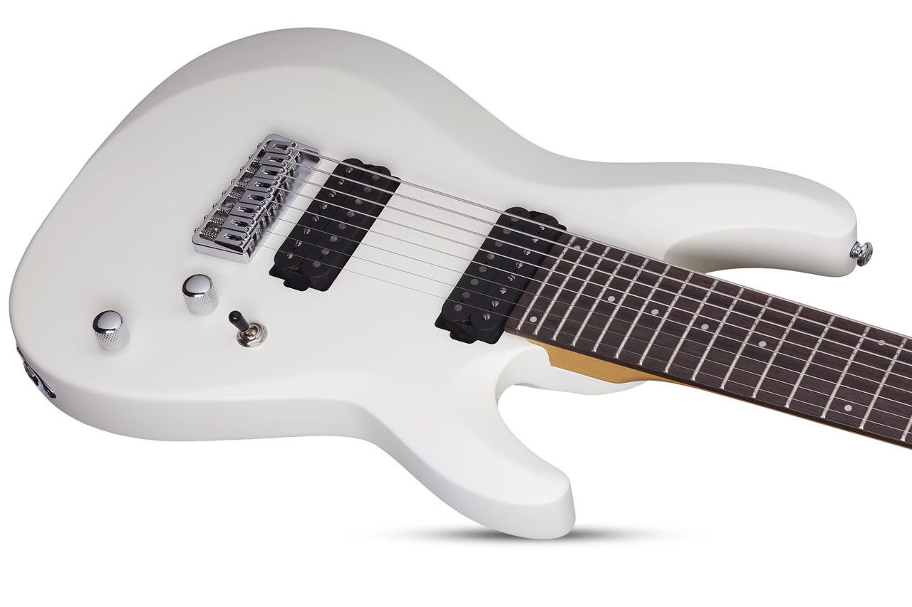 Schecter C-8 Deluxe Electric Guitar - Satin White (441) | Musician Madness