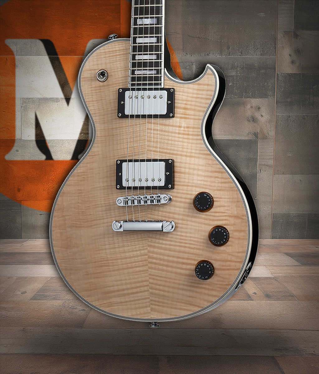 Schecter Solo-II Custom Electric Guitar in Gloss Natural finish with single-cut body, dual humbuckers, and chrome hardware.