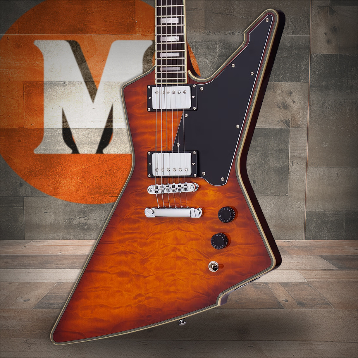 Schecter E-1 Custom Electric Guitar - Vintage Sunburst (3105) | Musician Madness
