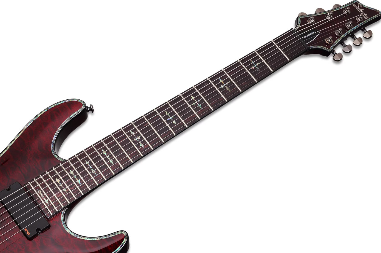 Schecter Hellraiser C-7 Left-Handed Electric Guitar - Black Cherry (1796) | Musician Madness