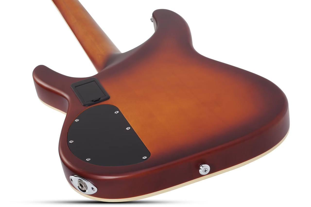 Schecter C-1 E/A Electric Guitar in Ca-s Eye finish with semi-hollow body design, dual pickups, and chrome hardware.