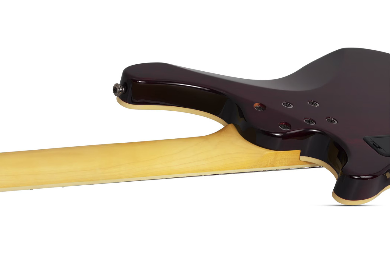 Schecter Omen Extreme-5 Electric Bass Guitar - 5-string bass featuring quilted maple top, dual humbuckers, active EQ, and contoured body for deep tone and comfortable modern playability