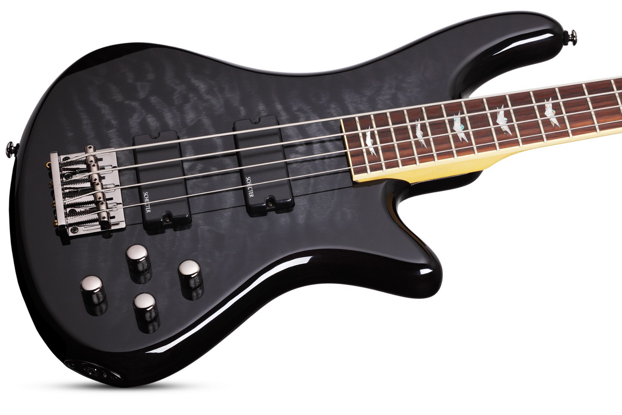 Schecter Stiletto Extreme-4 Bass Guitar - See Thru Black (2503) | Musician Madness
