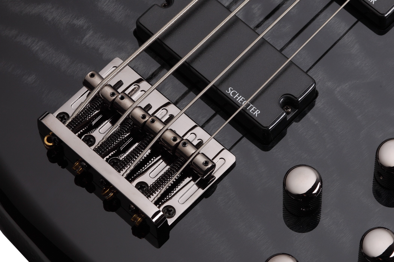 Schecter Stiletto Extreme-4 Bass Guitar - See Thru Black (2503) | Musician Madness