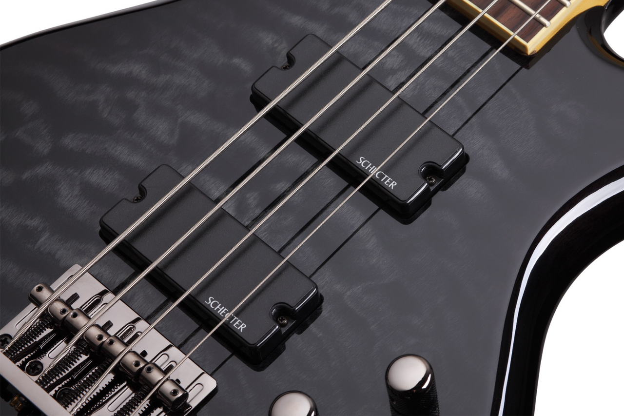 Schecter Stiletto Extreme-4 Bass Guitar - See Thru Black (2503) | Musician Madness