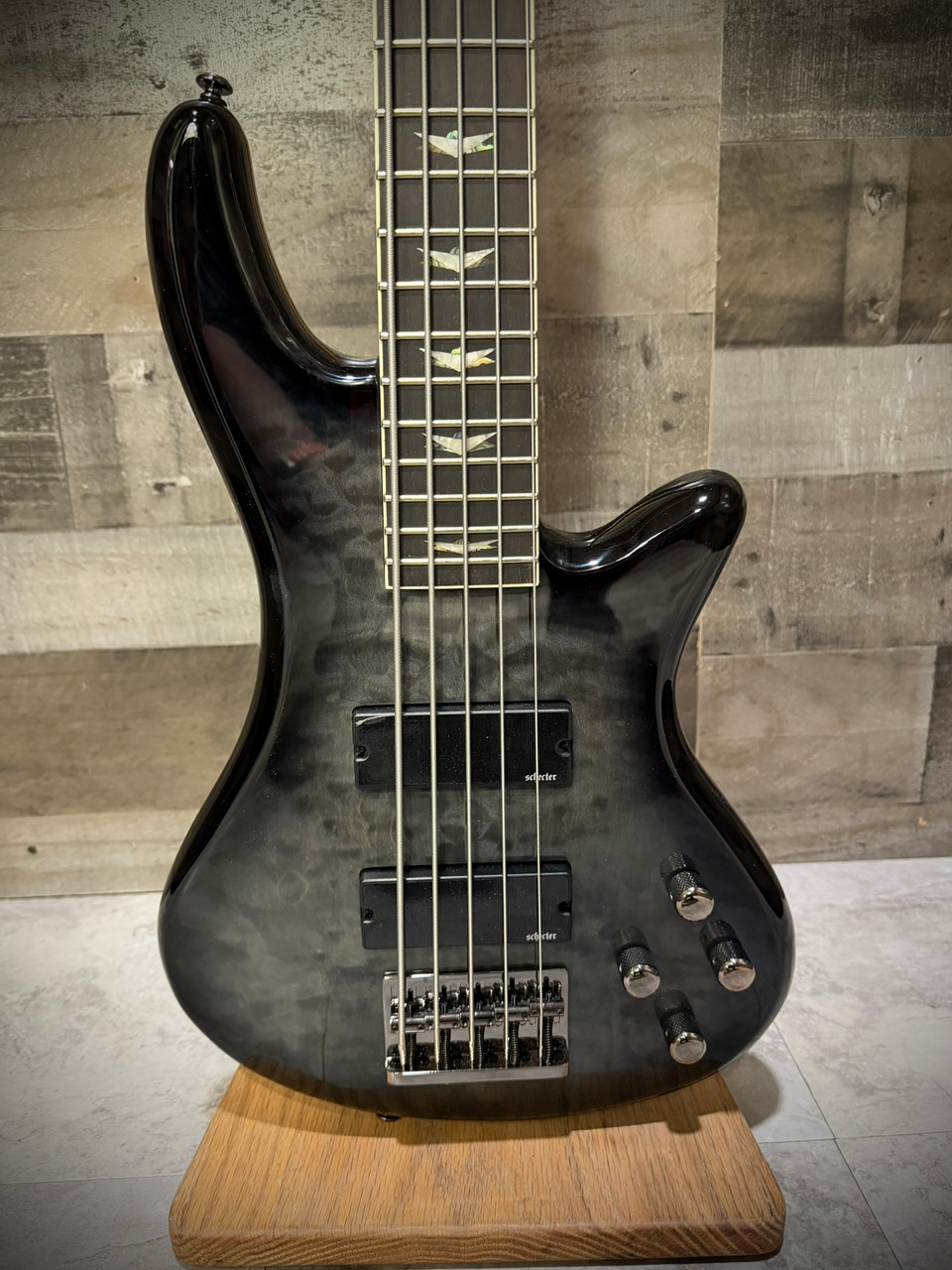 Schecter Stiletto Extreme-5 Bass Guitar B-Stock - See Thru Black (2504) | Musician Madness