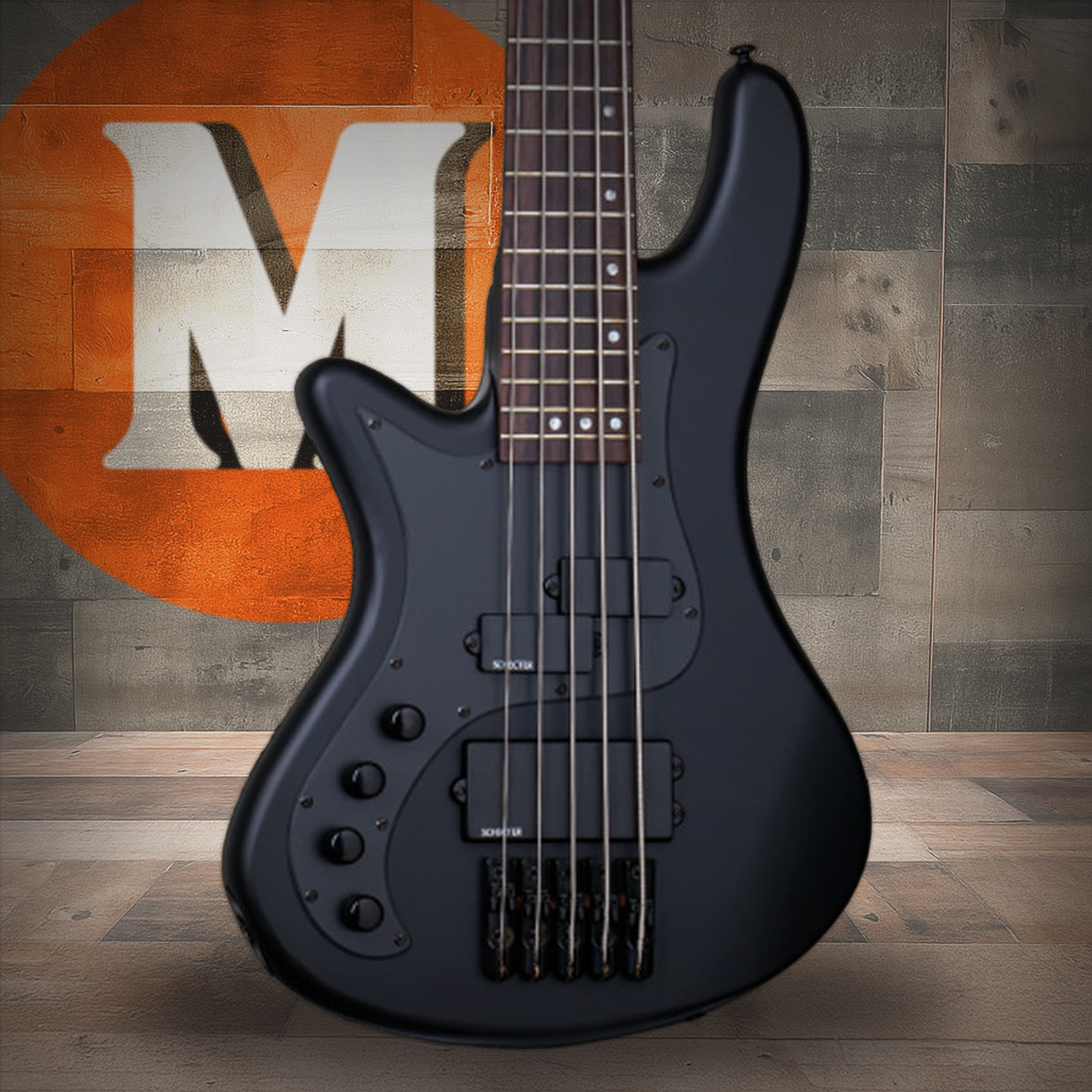 Schecter Stiletto Stealth Left Hand  5 String Electric Bass Guitar (2527) | Musician Madness