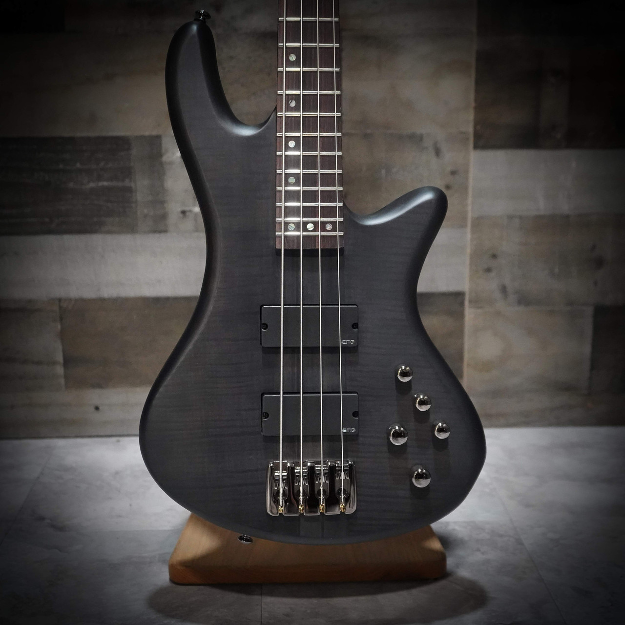 Shop the Schecter Stiletto Studio-4 Bass Guitar in See-Thru Black Satin (2711) at Musician Madness. Powerful active tone, sleek feel, fast shipping.